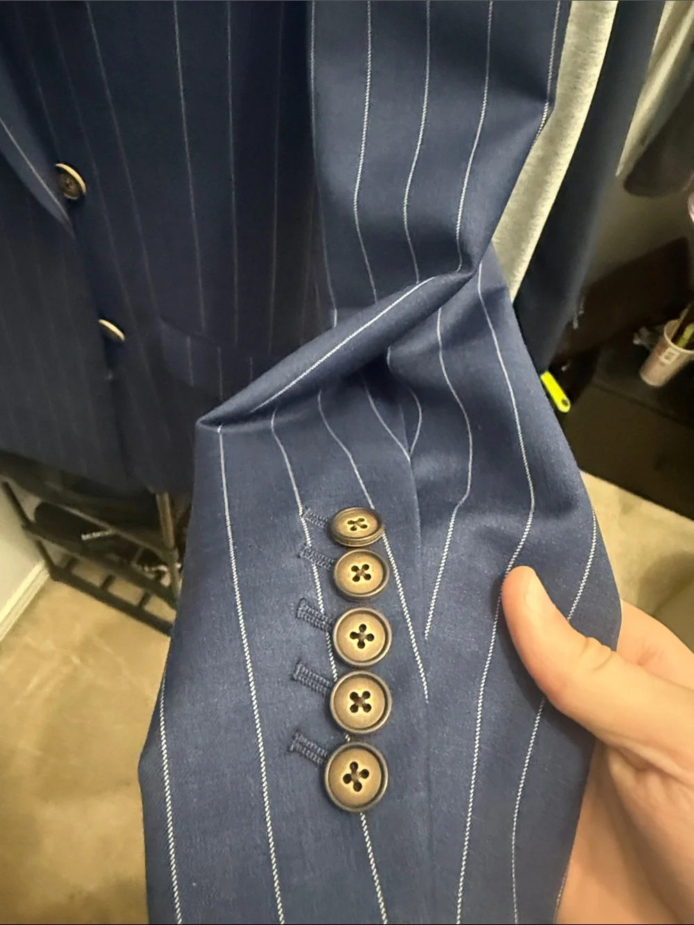 Navy Pinstripe Double-Breasted - bespoke custom
